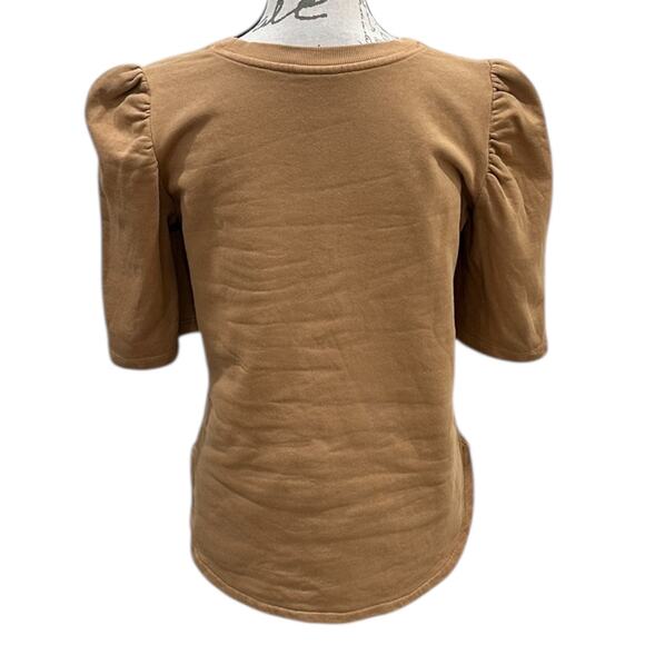 Dries Van Noten Puff Sleeve Top In Camel Brown - Picture 5 of 7